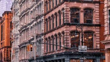 Cast-iron building facades on Greene Street, SoHo, New York City