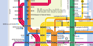 mta map / manhattan / nyc subway map 2025