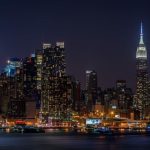A view of Manhattan from across the Hudson River in Hamilton Park, Weehawken, NJ. A view of Manhattan from across the Hudson River in Hamilton Park, Weehawken, NJ.